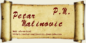 Petar Malinović vizit kartica